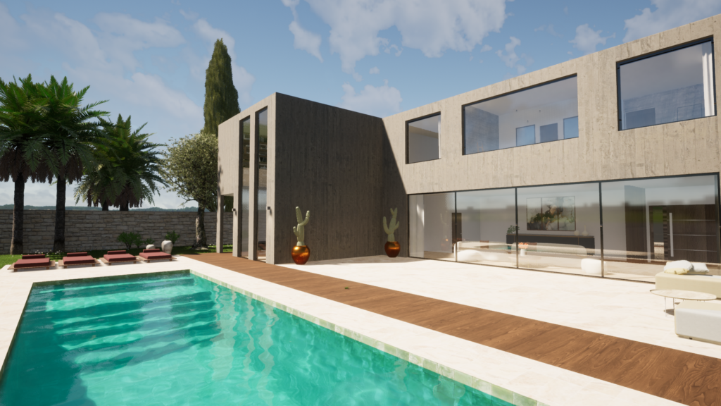 project 3d villa de jour dehors 