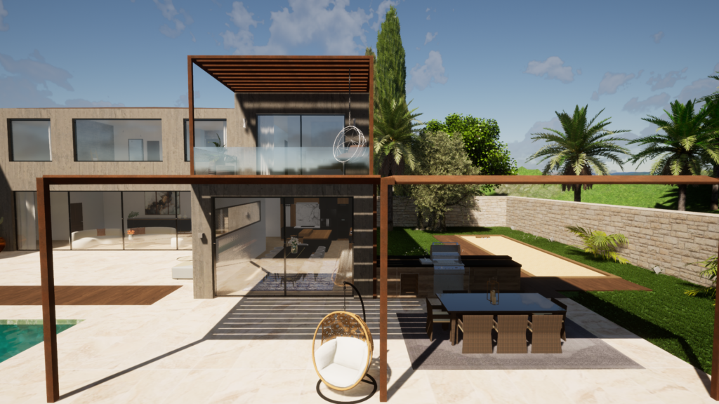 project 3d villa de jour dehors 